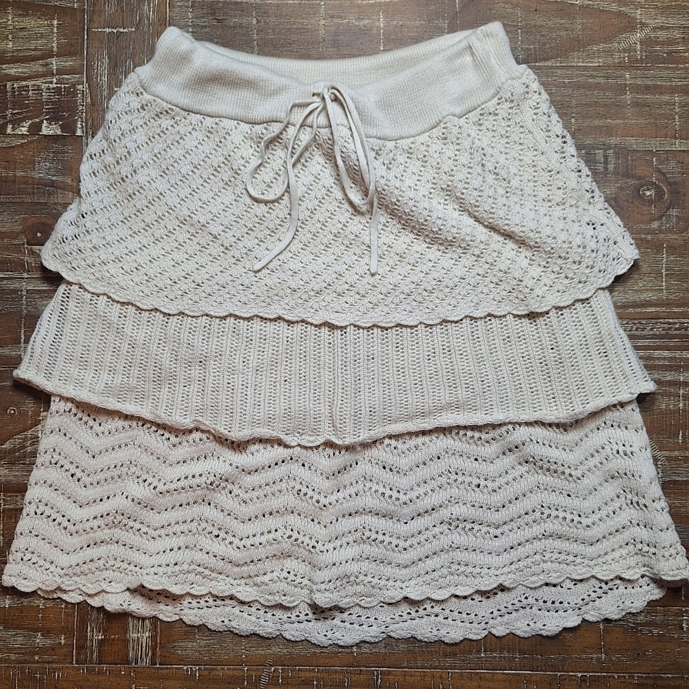 Athleta Knitted Skirt Women's Size Small Light Cream(Off White)No Lining
